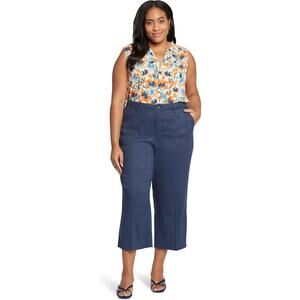 NYDJ Capri Pants Cropped High Waist Navy Blue Straight Leg Plus Size 18W NWT